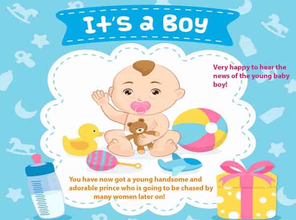 Congratulations Baby Boy New Born wishes Image with Text