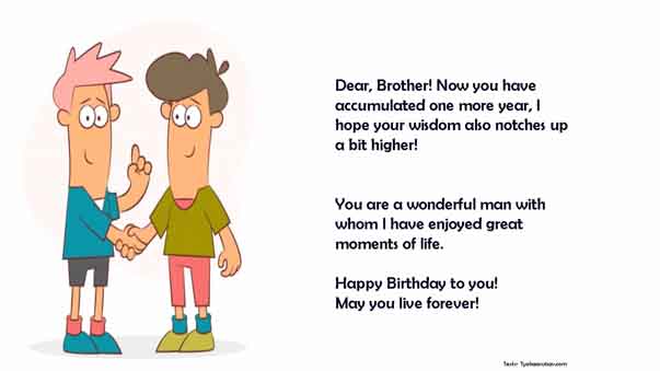 Image of Funny Sarcastic Happy Birthday Wish to Brother