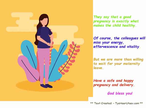 Second Example of a maternity farewell message for your female colleague